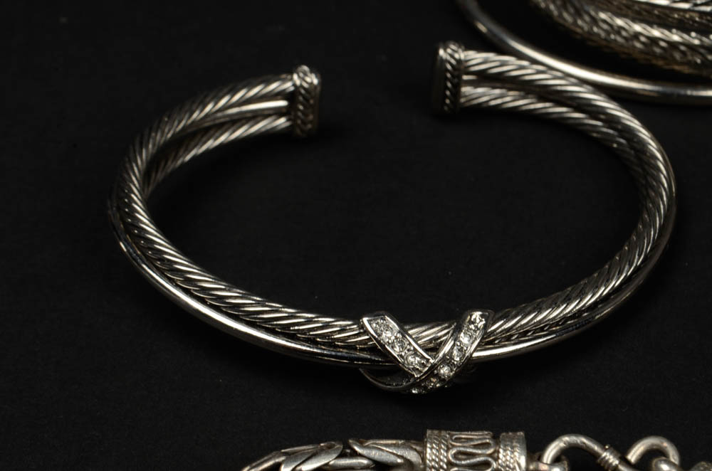 Assortment of Silver Tone Jewelry