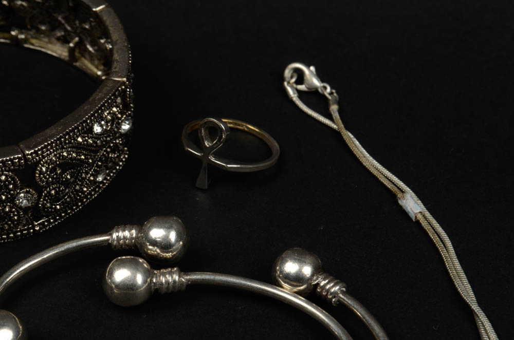 Assortment of Silver Tone Jewelry