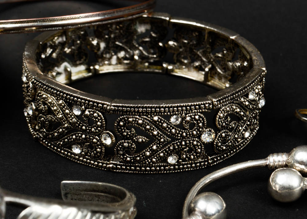 Assortment of Silver Tone Jewelry