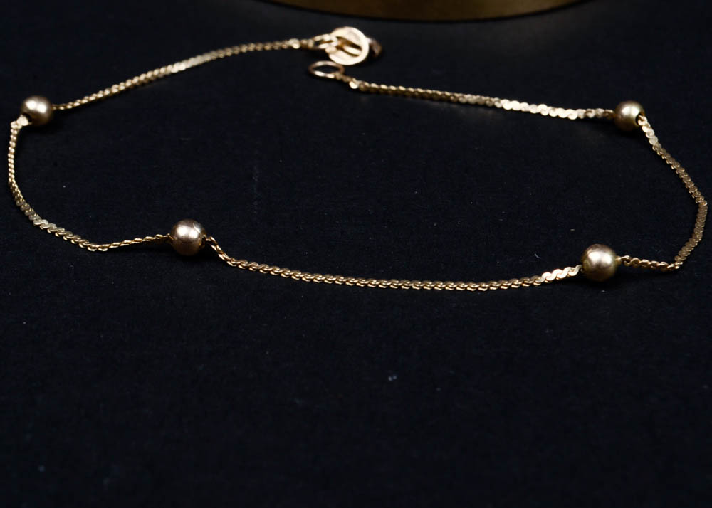 14K Gold Bracelet and Gold Filled Bangle