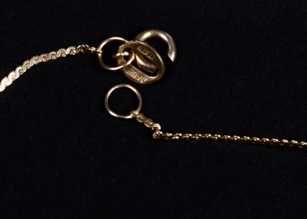 14K Gold Bracelet and Gold Filled Bangle