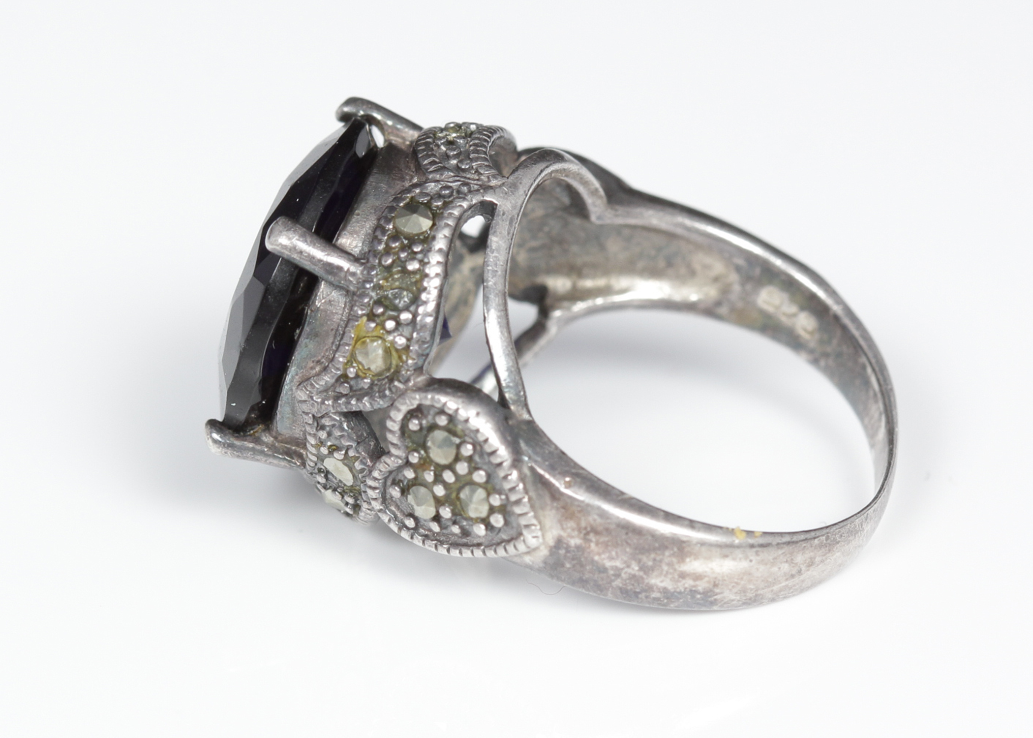 Sterling Silver Blue Cubic Zirconia Ring