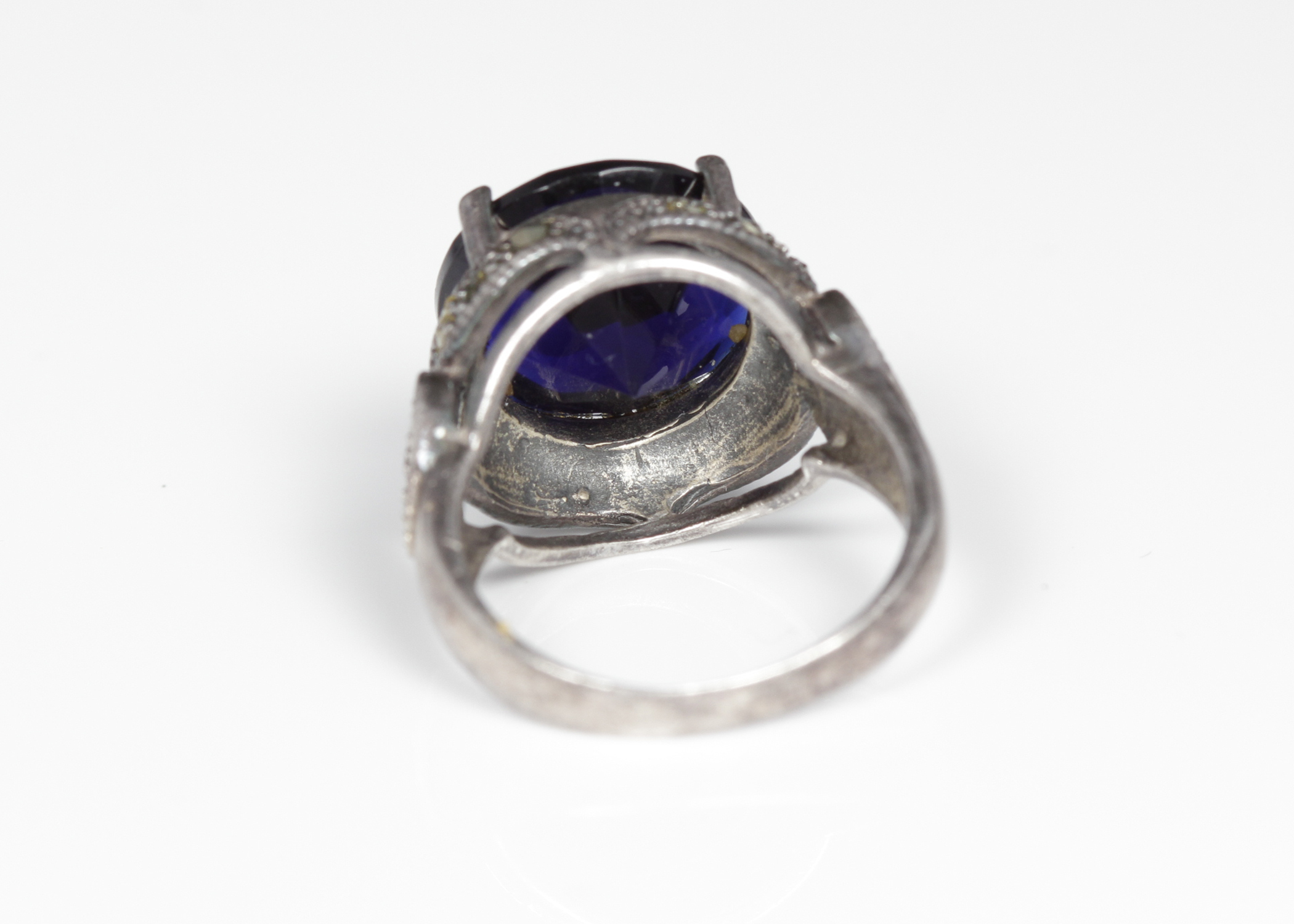 Sterling Silver Blue Cubic Zirconia Ring