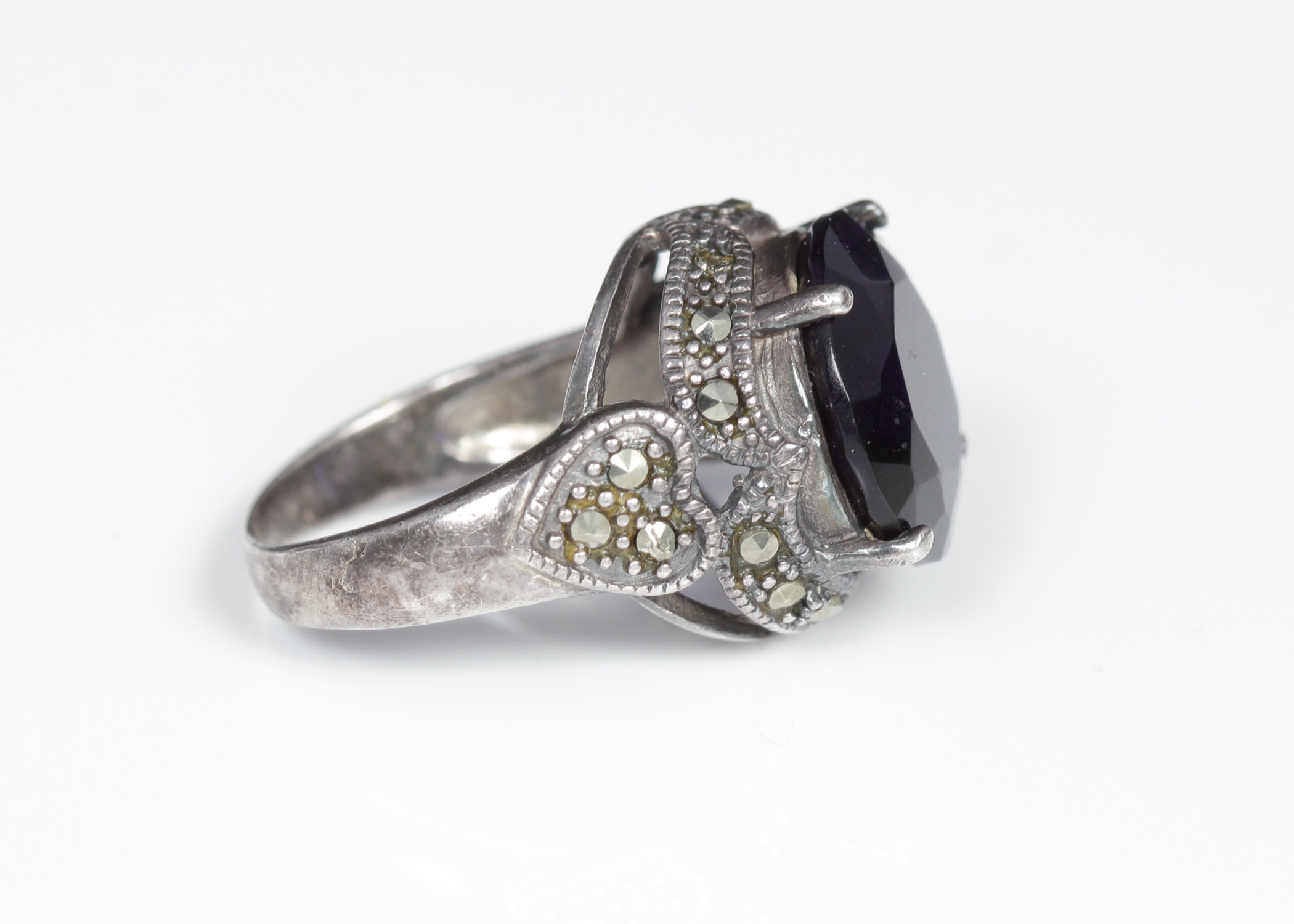 Sterling Silver Blue Cubic Zirconia Ring