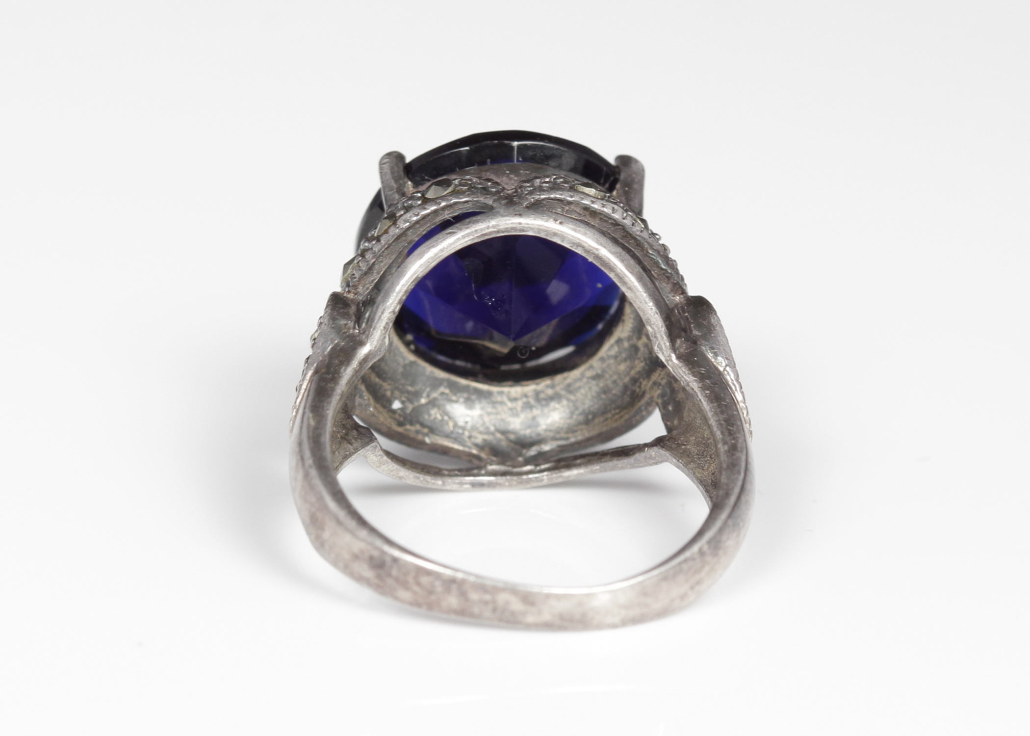 Sterling Silver Blue Cubic Zirconia Ring