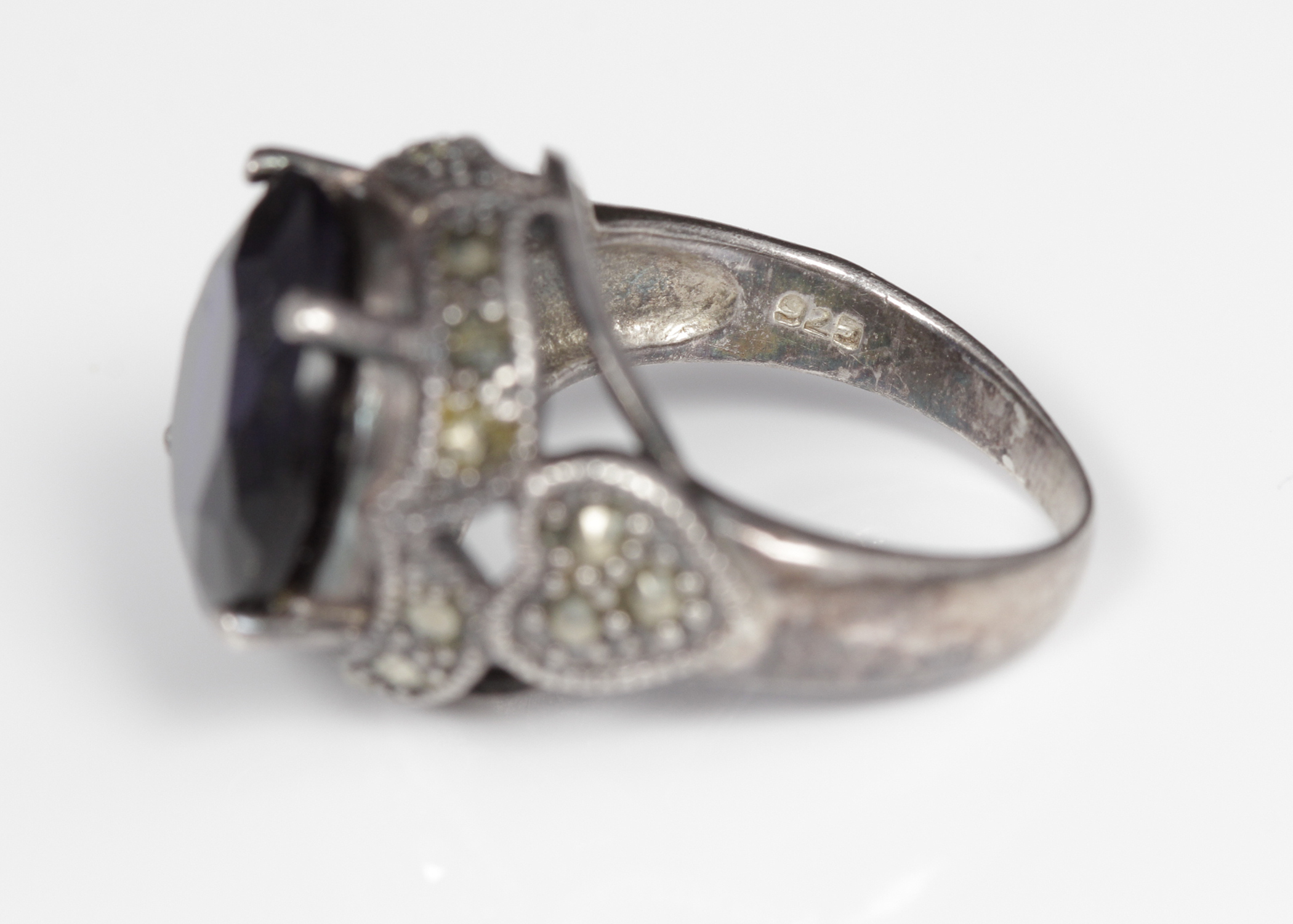 Sterling Silver Blue Cubic Zirconia Ring