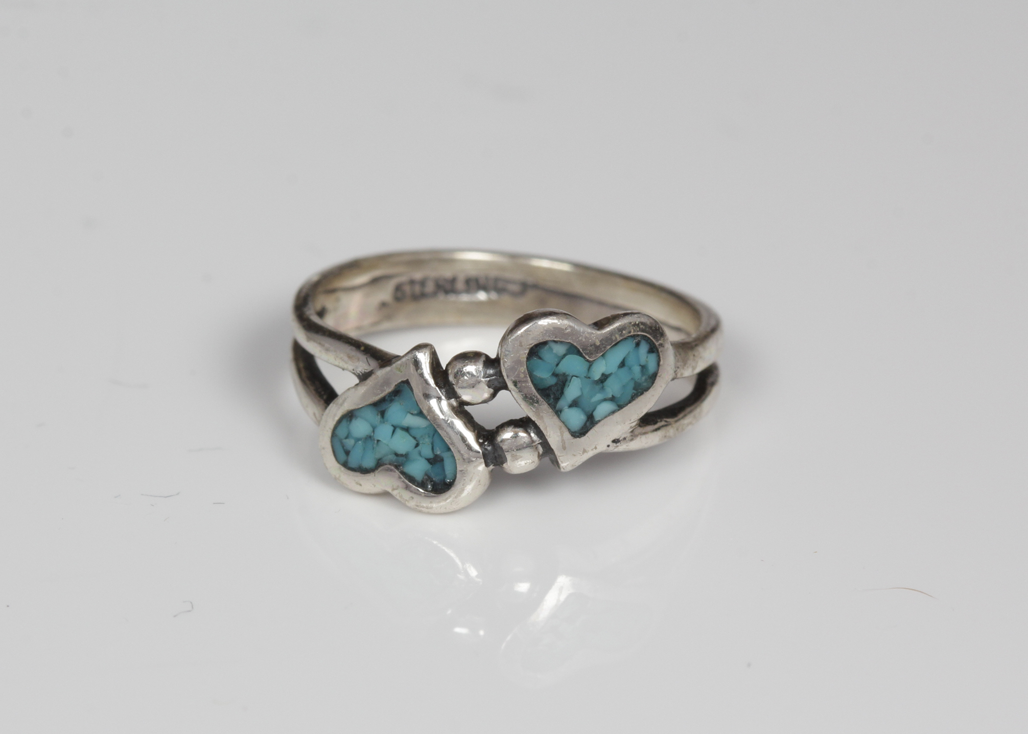 Sterling Silver Turquoise Heart Ring