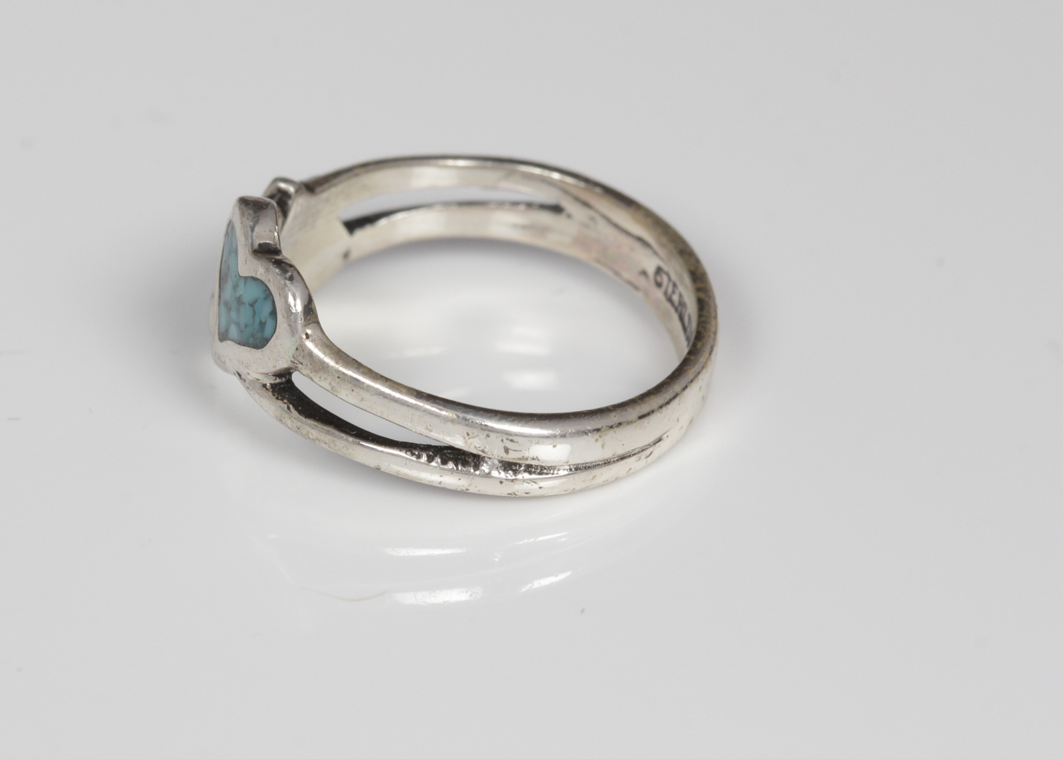 Sterling Silver Turquoise Heart Ring