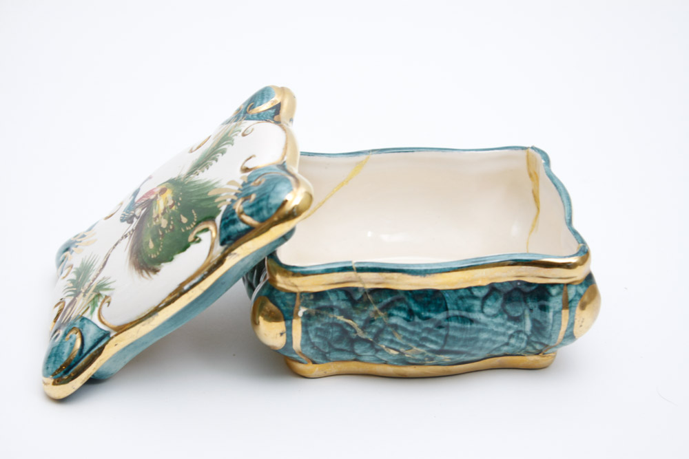 H. Bequet Peacock Coffee Table Set Quaregnon Belgium