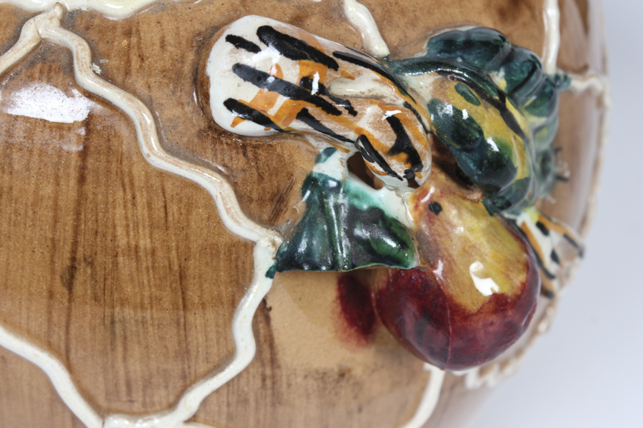 Two Glazed Pots and Glass Urn