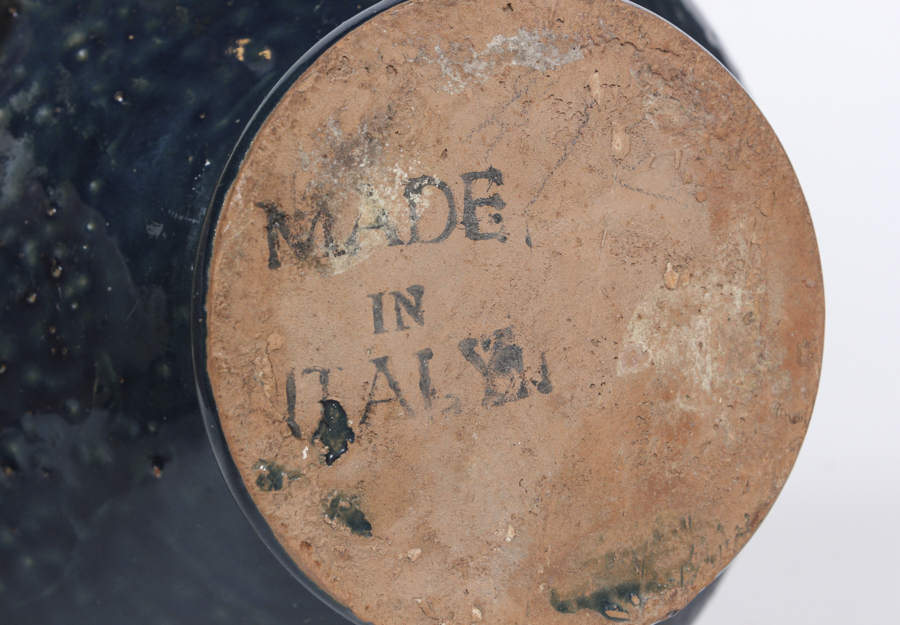 Two Glazed Pots and Glass Urn