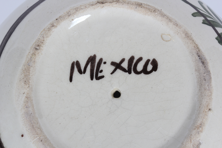 Two Glazed Pots and Glass Urn