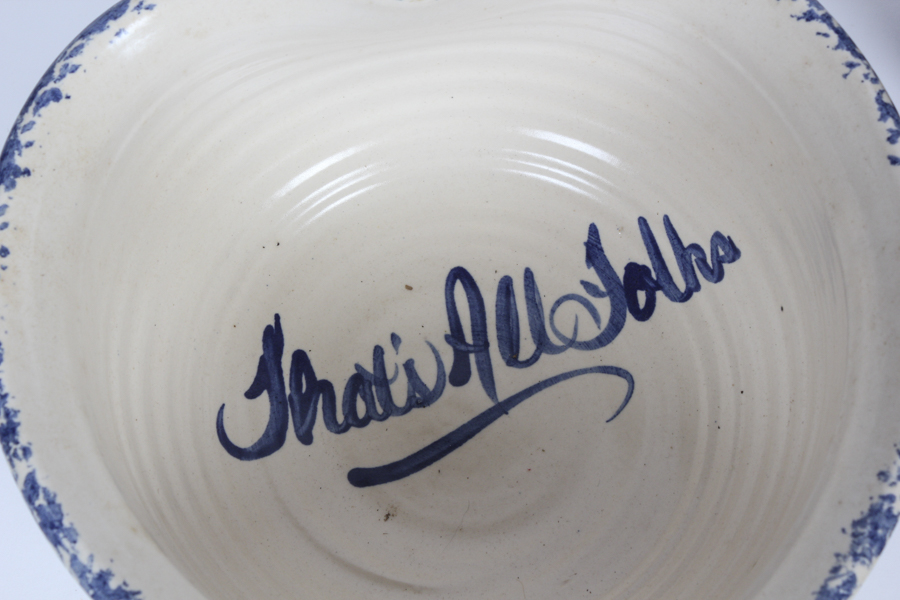 Drip Style Pottery in Green and Large Bowl