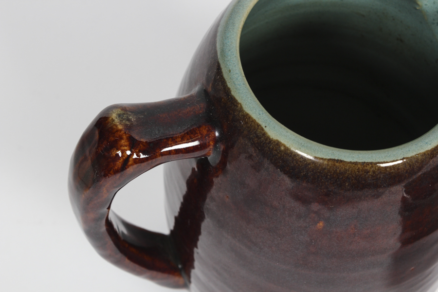 Drip Style Pottery in Green and Large Bowl