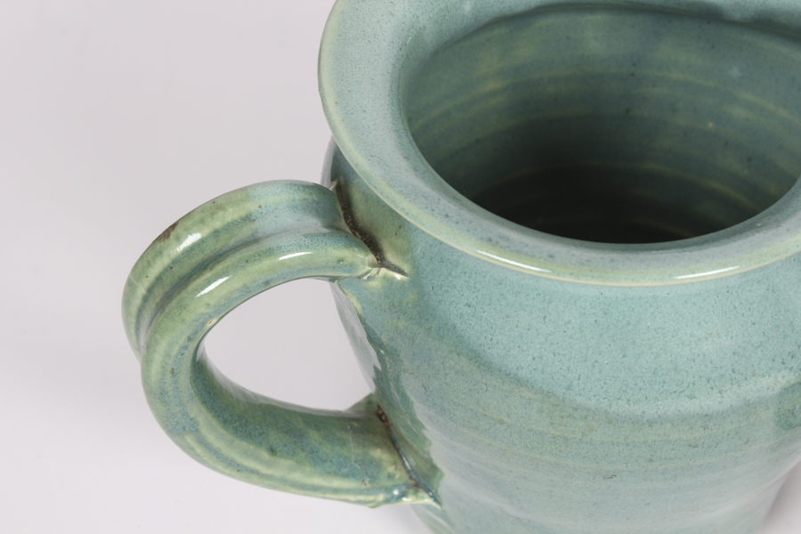 Drip Style Pottery in Green and Large Bowl