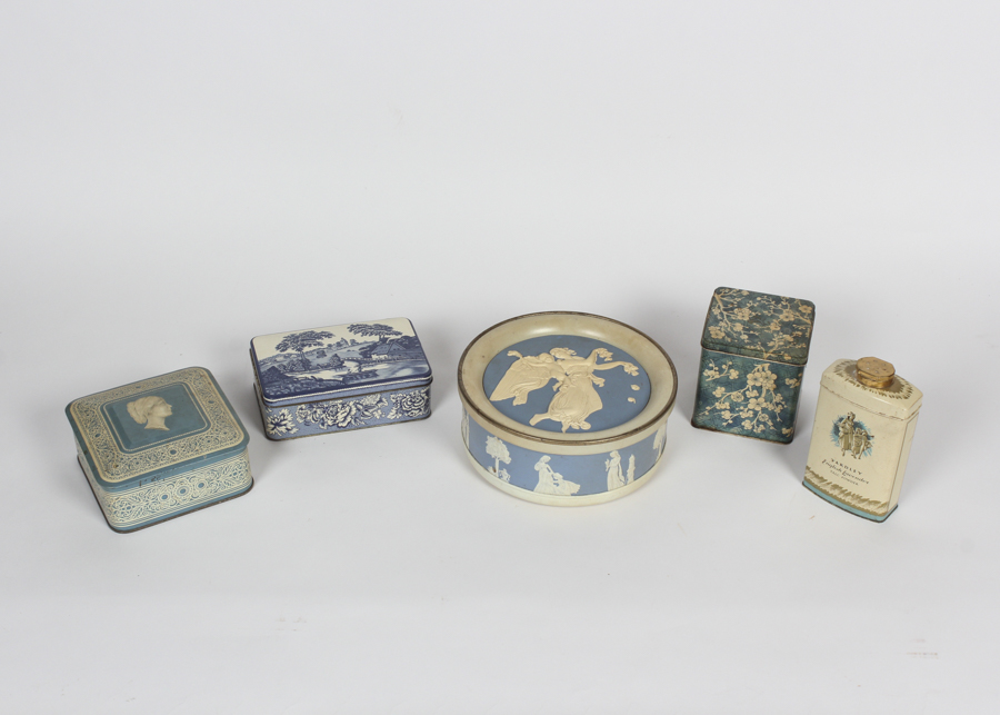 Wedgewood Trinket Box and Blue Tin Boxes