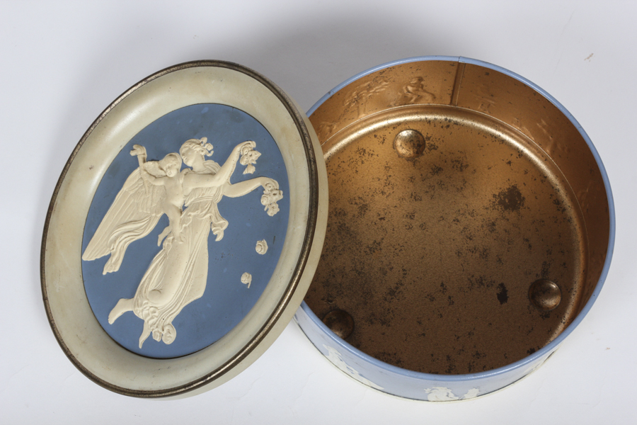 Wedgewood Trinket Box and Blue Tin Boxes