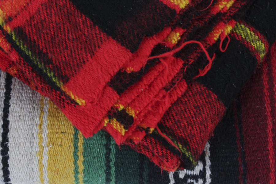 Vintage Rainbow and Plaid Camping Blankets