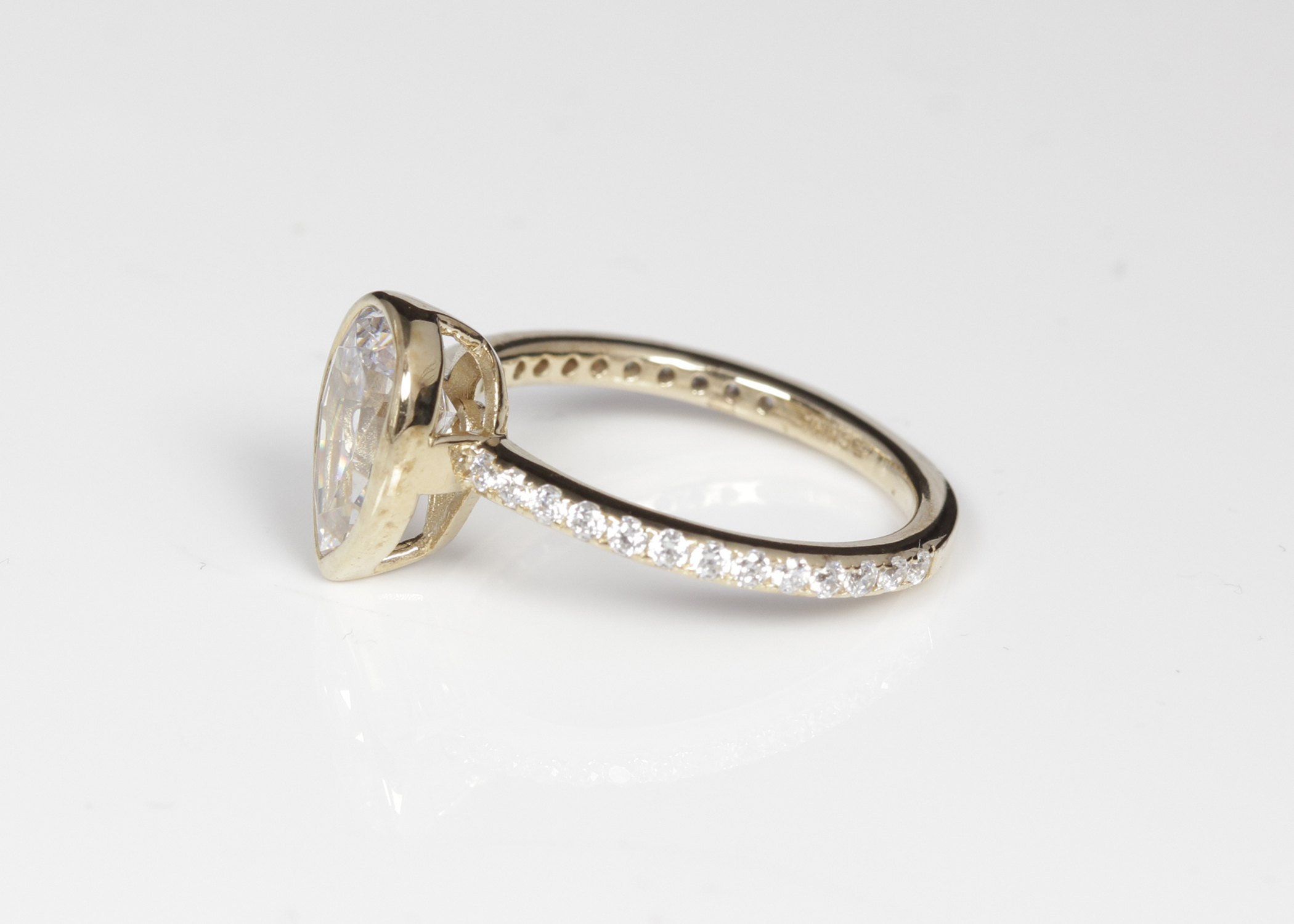 Gold Plated Sterling Silver Cubic Zirconia Ring