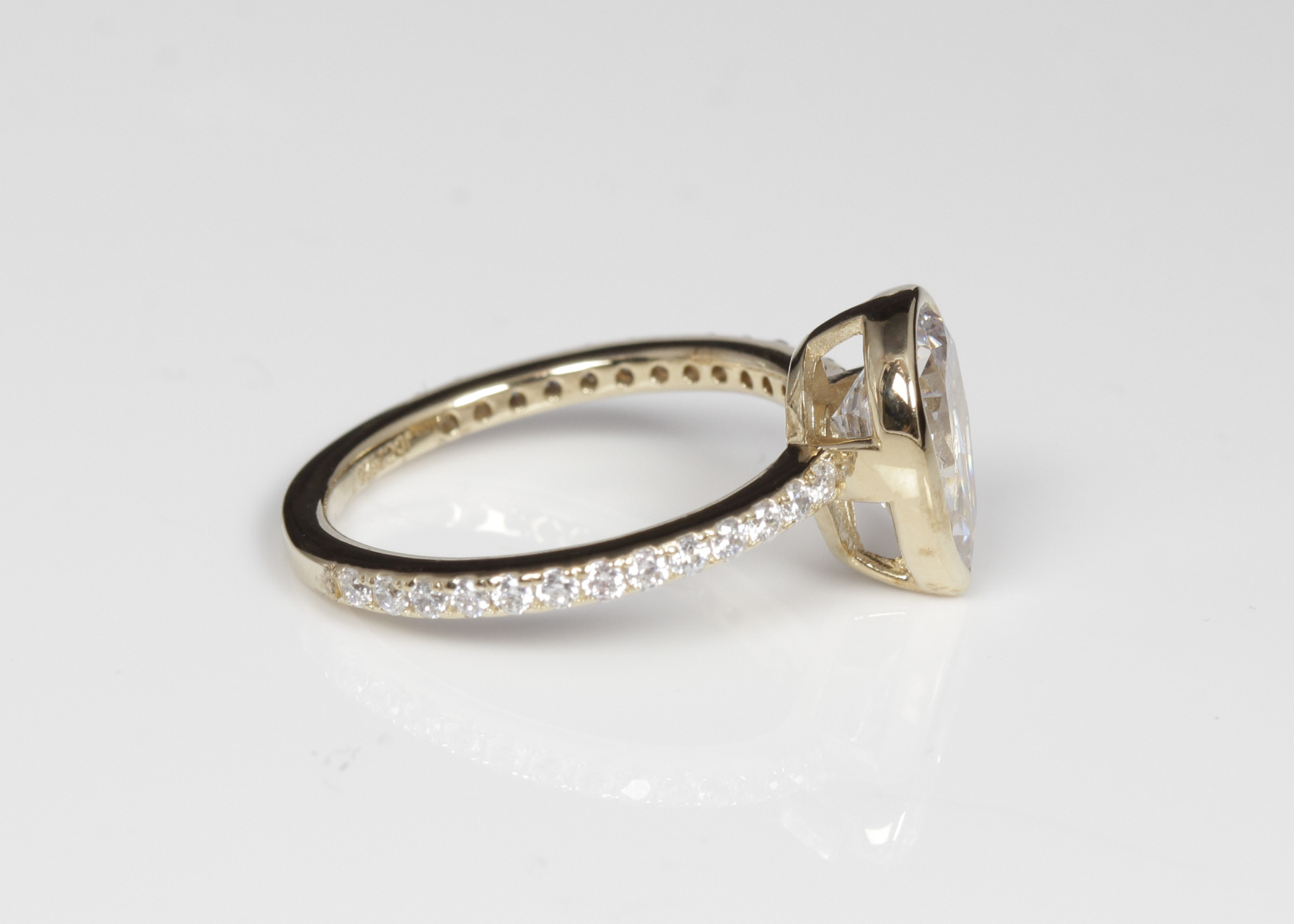 Gold Plated Sterling Silver Cubic Zirconia Ring