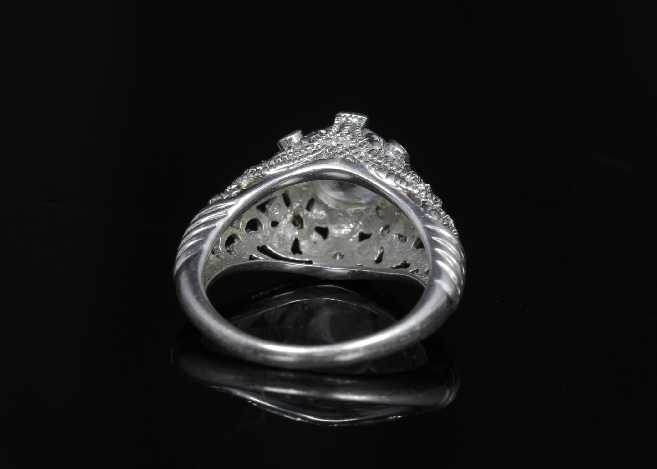 Vintage Style Sterling Silver Cubic Zirconia Ring