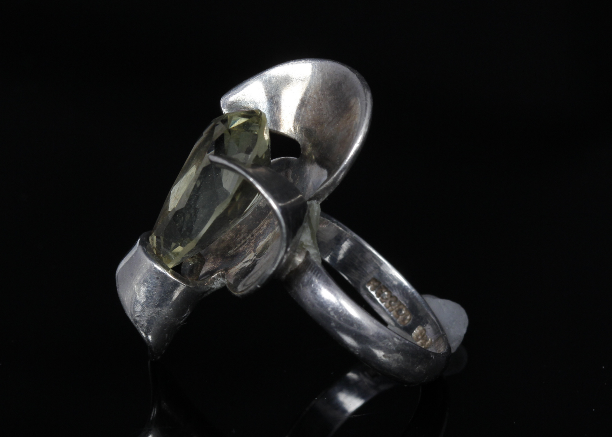 Modern Sterling Cubic Zirconia Ring