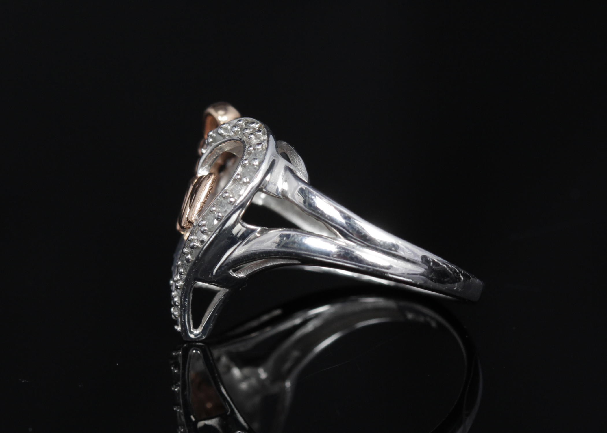 Sterling Silver Diamond "Mom" Ring