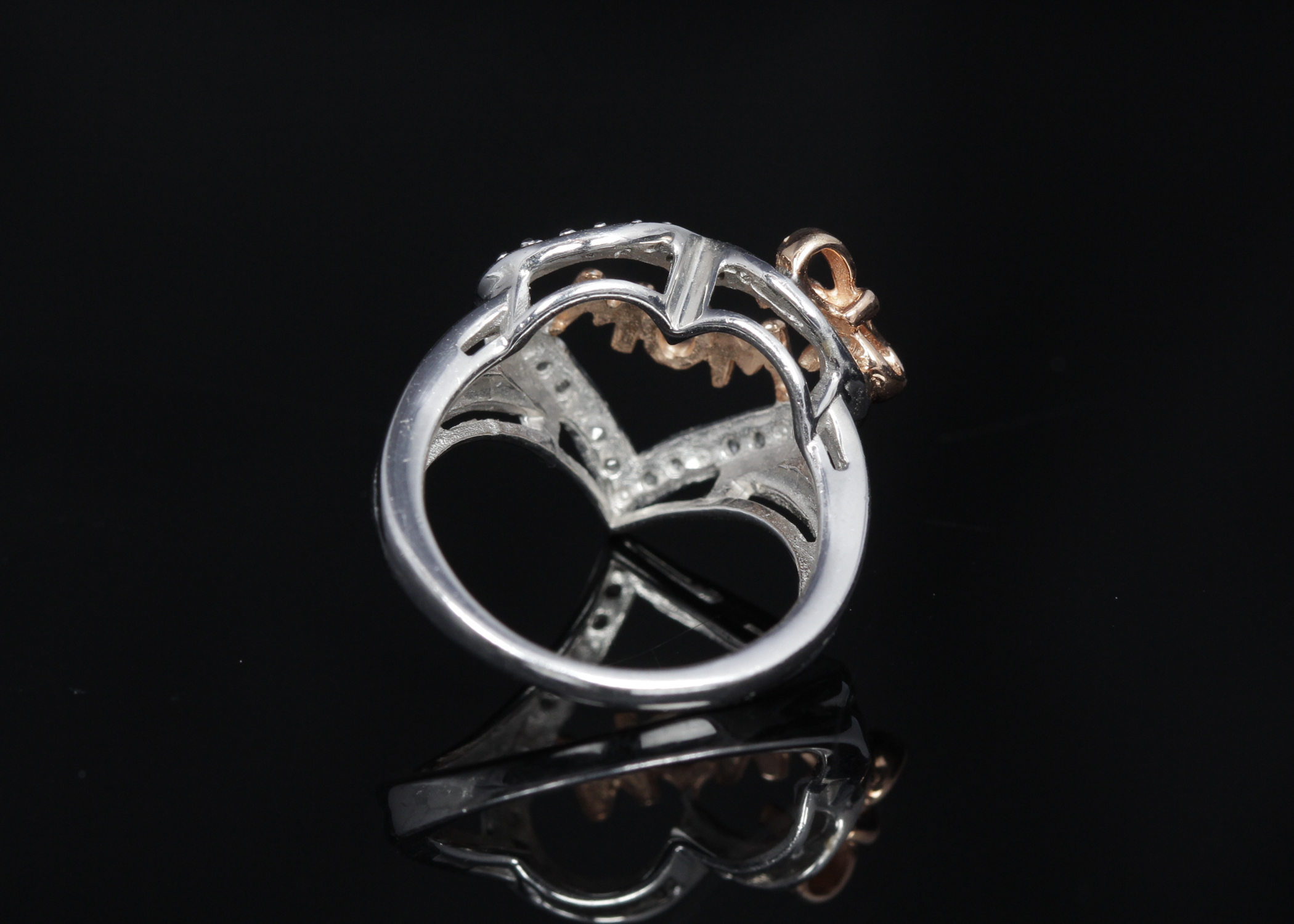 Sterling Silver Diamond "Mom" Ring