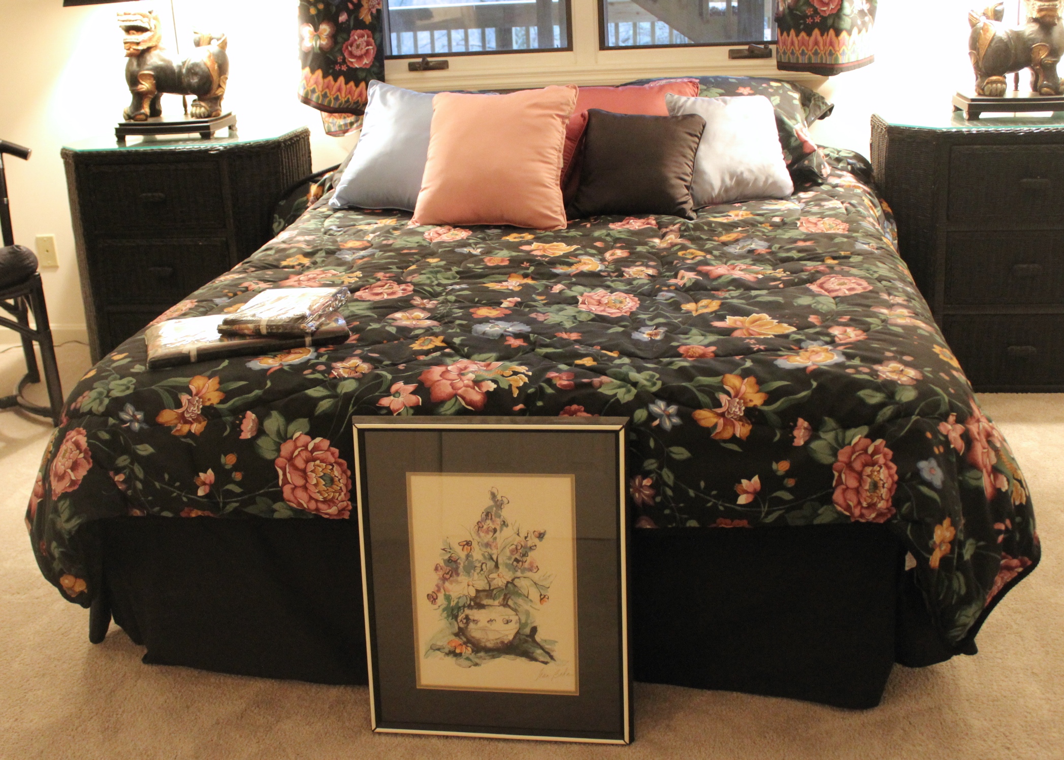 Jean Bohr Limited Edition Lithograph and Wamsutta Bedding