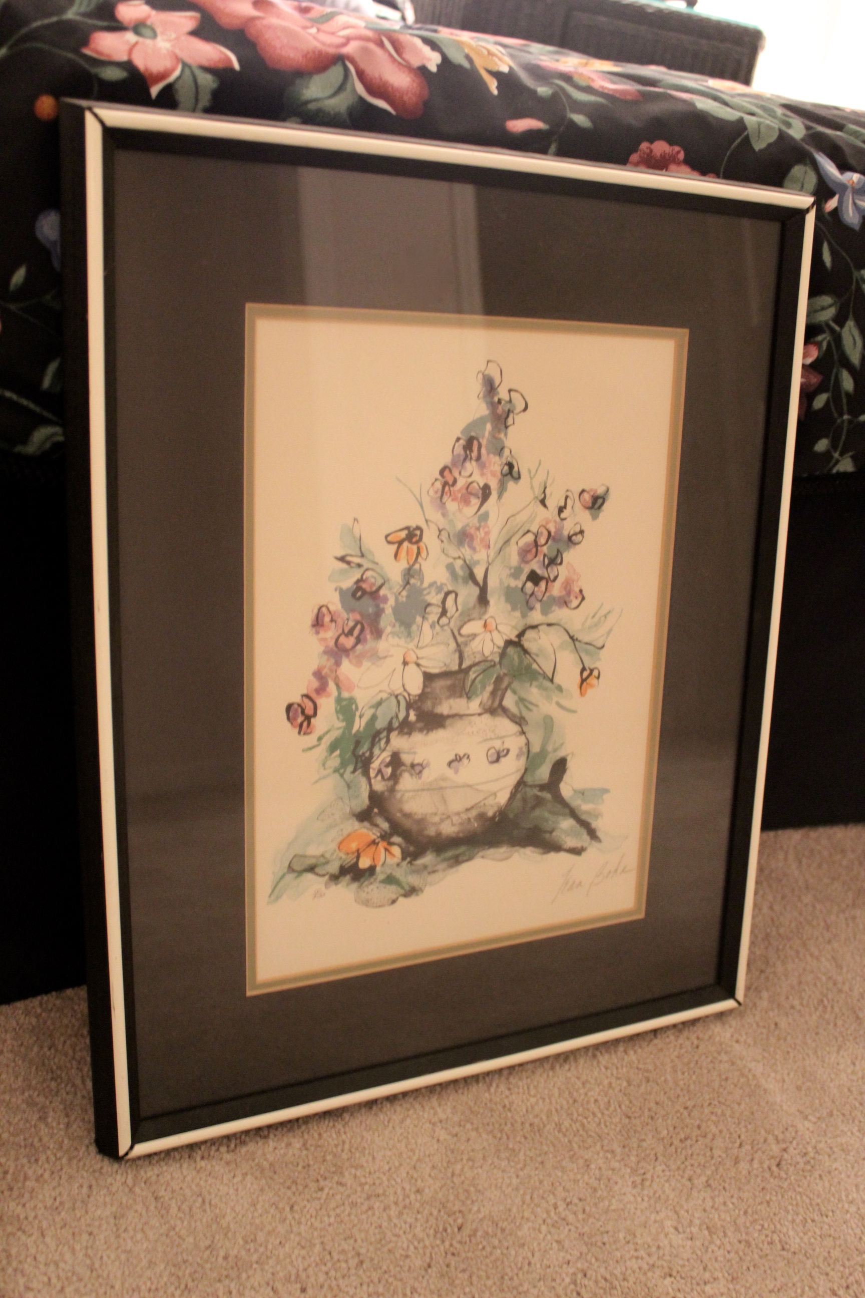 Jean Bohr Limited Edition Lithograph and Wamsutta Bedding