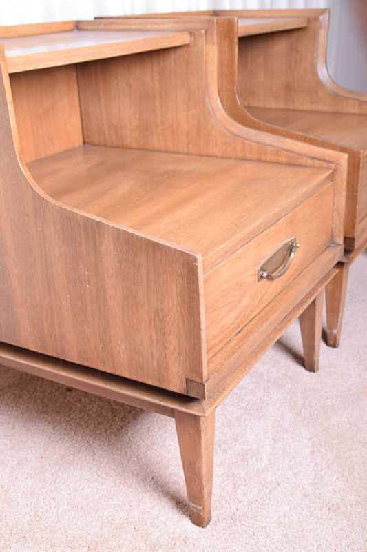 Pair of Kent Coffey Signet Step Back End Tables