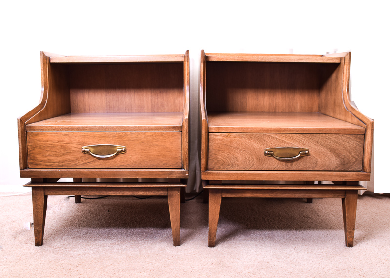 Pair of Kent Coffey Signet Step Back End Tables