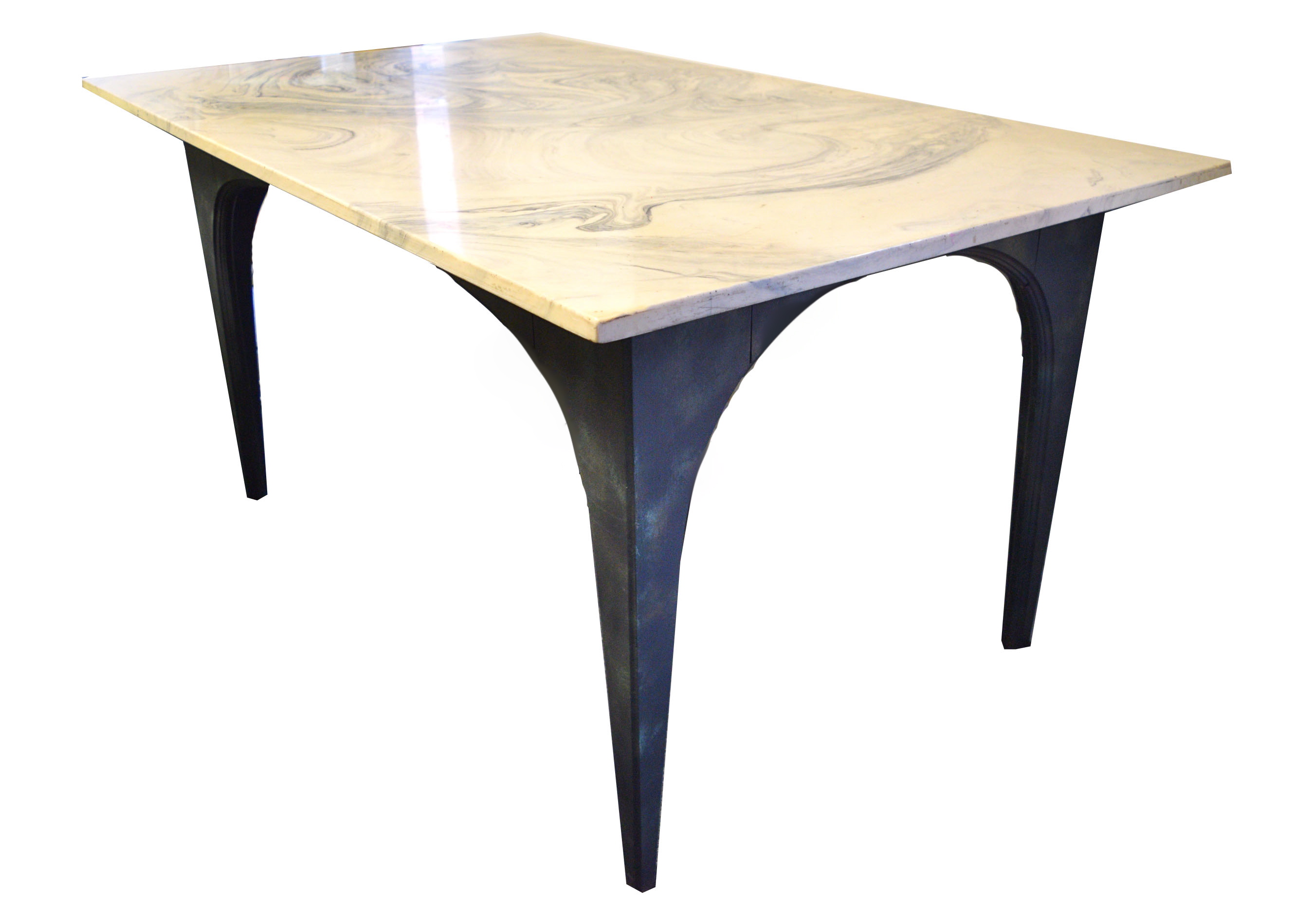 Mid Century Cultured Marble Top Dining Table