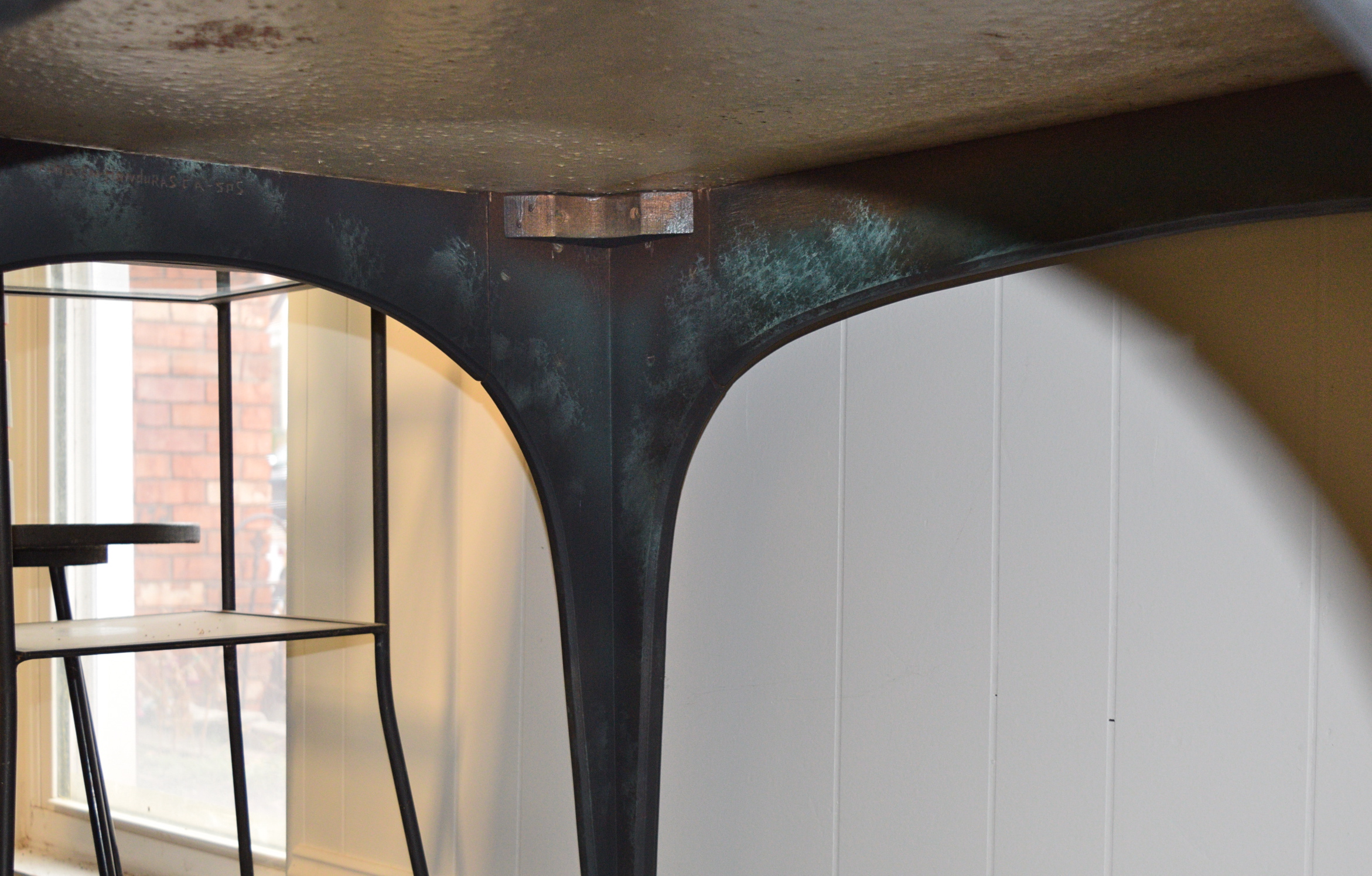 Mid Century Cultured Marble Top Dining Table