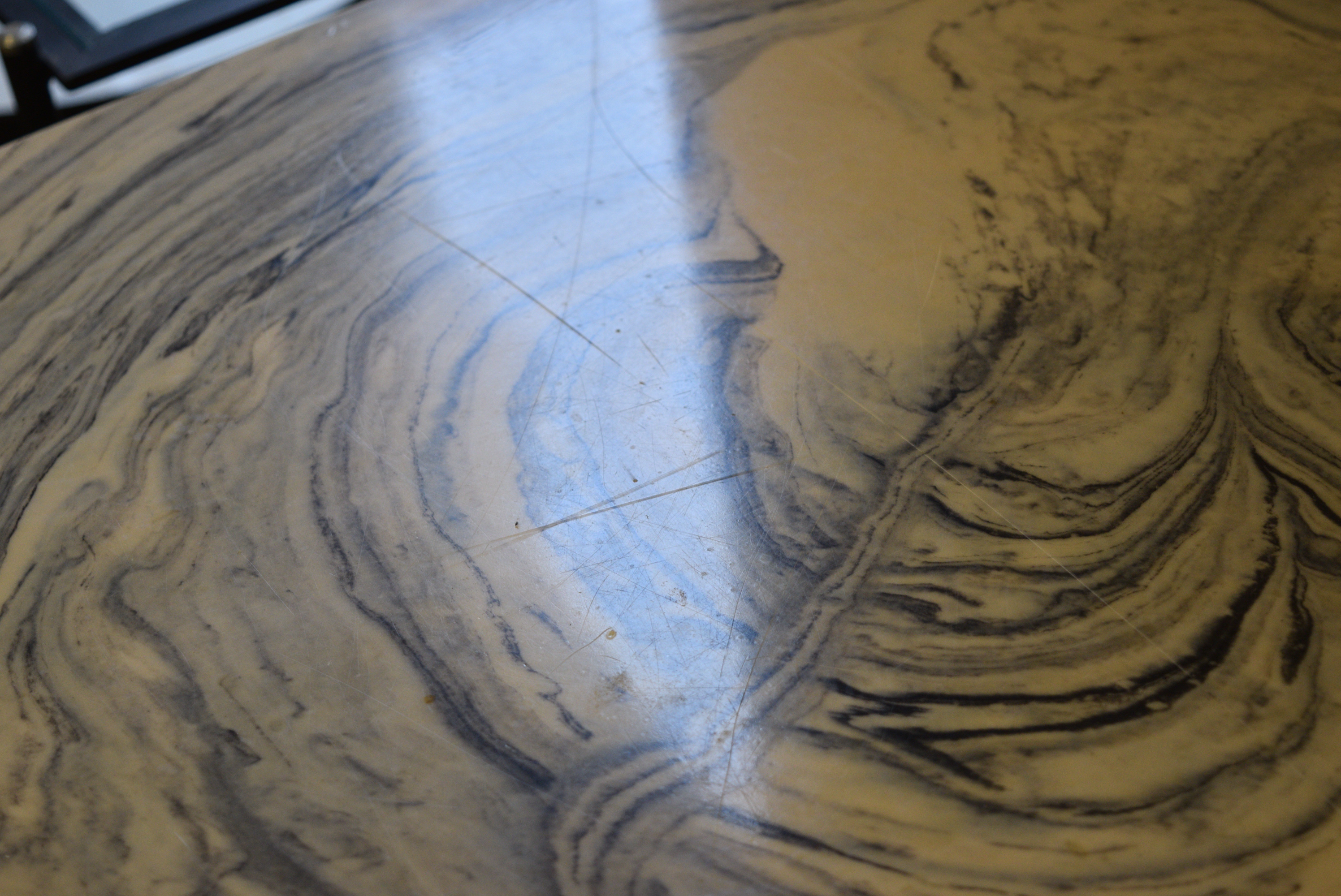 Mid Century Cultured Marble Top Dining Table