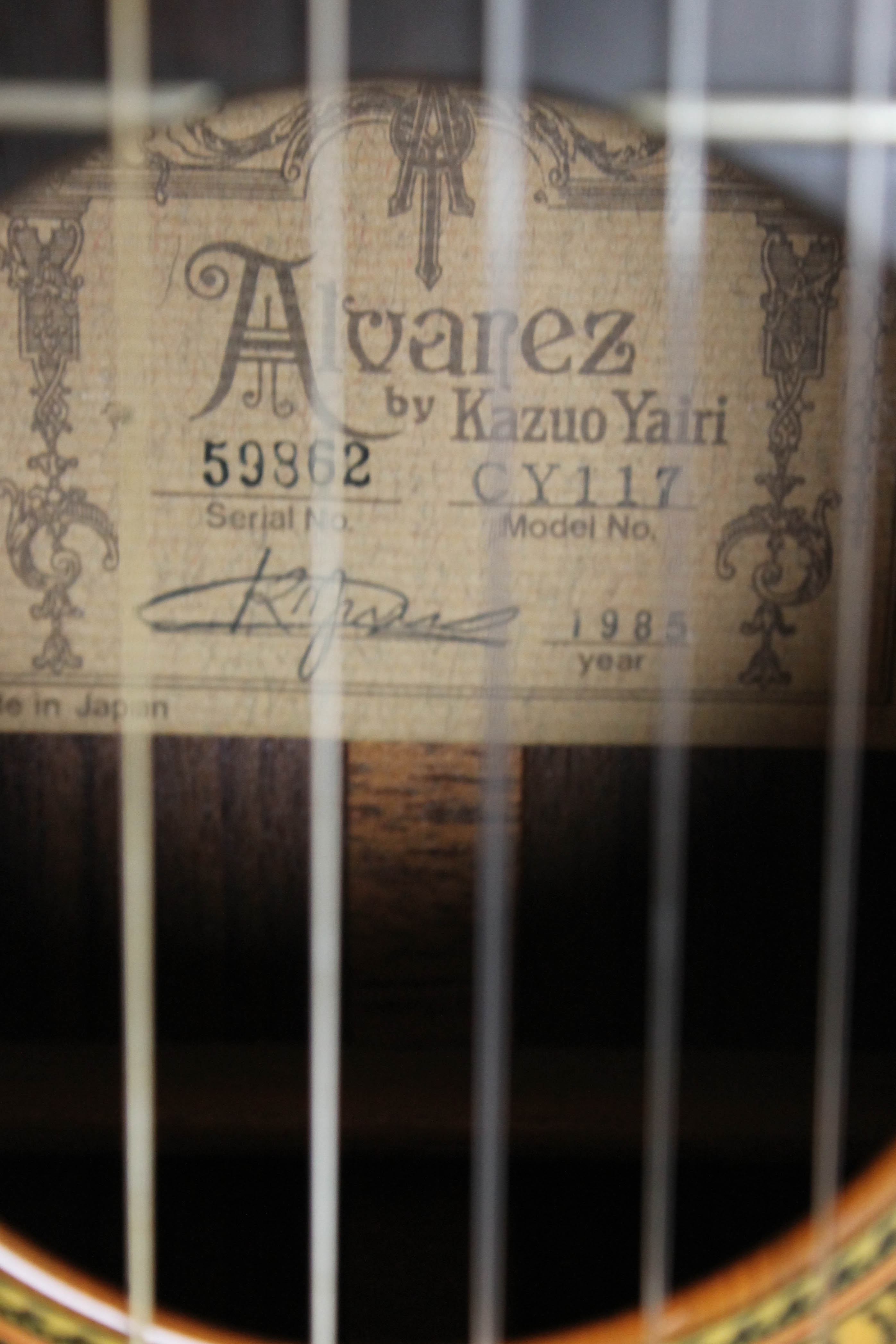 1985 Alvarez Yairi Guitar CY117