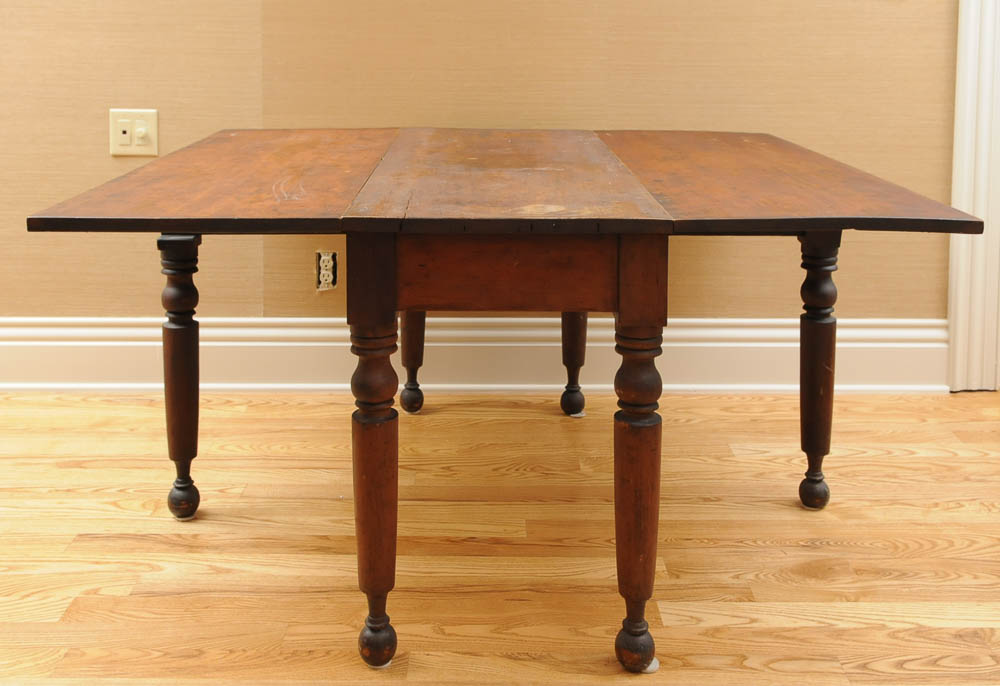 Antique Drop Leaf Wood Table
