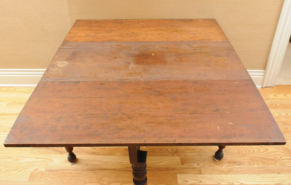 Antique Drop Leaf Wood Table