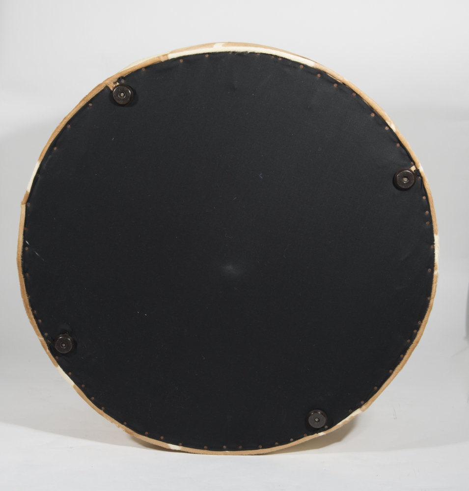 Round Cowhide Ottoman