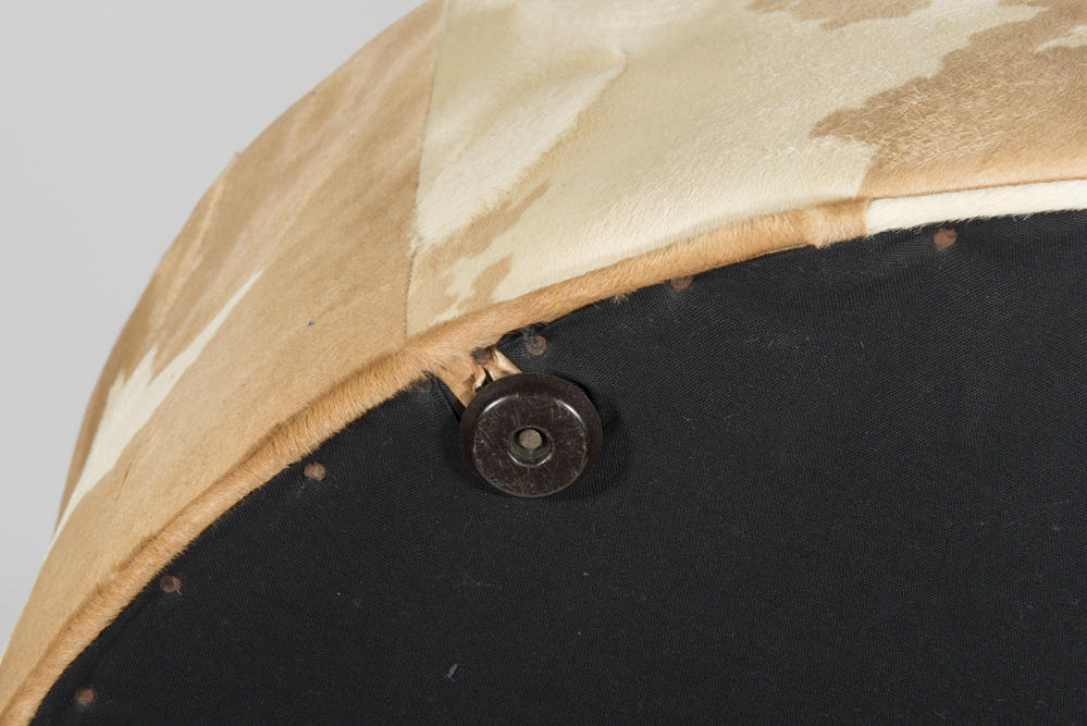 Round Cowhide Ottoman