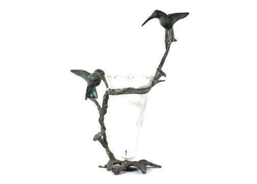 Hummingbird Stand with Glass Vase