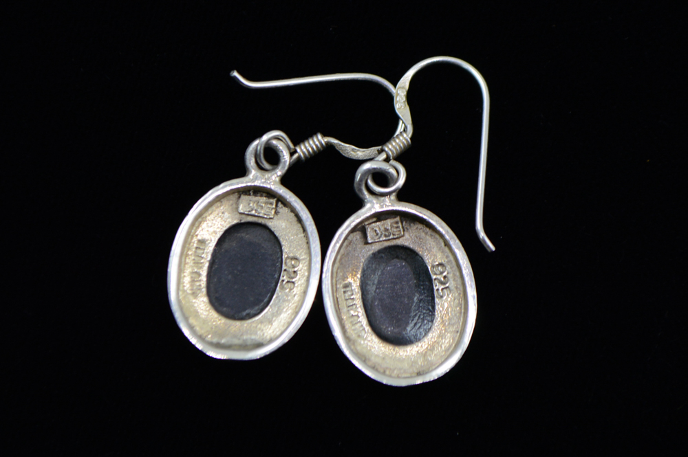Two Pair of Sterling Silver and Onyx Earrings