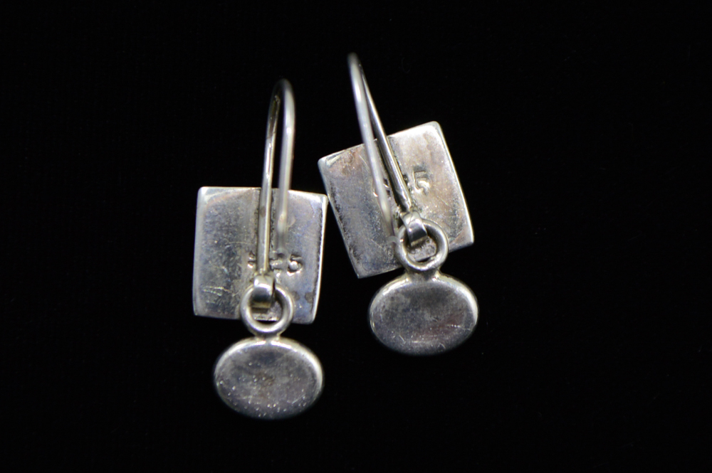 Two Pair of Sterling Silver and Onyx Earrings