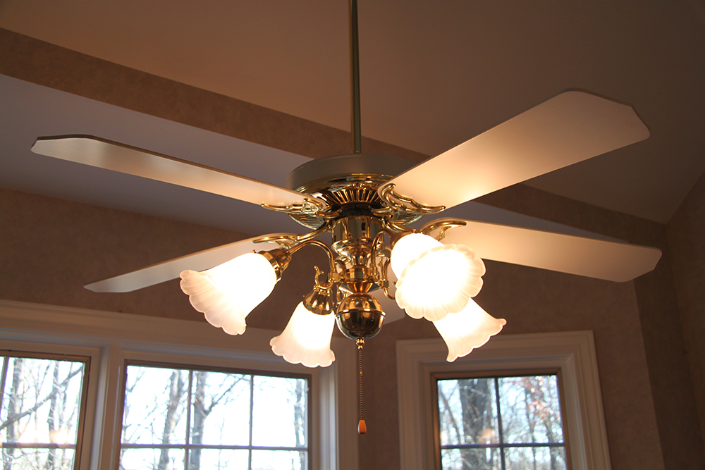 Craftmade Frosted Glass and Brass Ceiling Fan