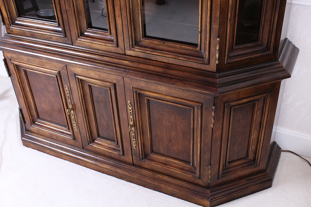 Country French Walnut China Cabinet