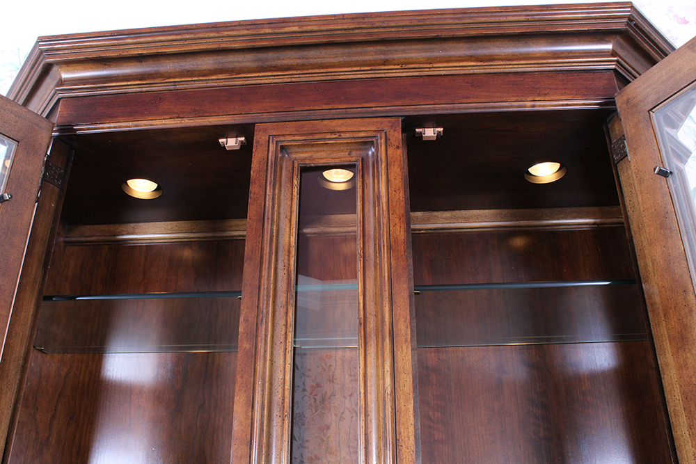 Country French Walnut China Cabinet
