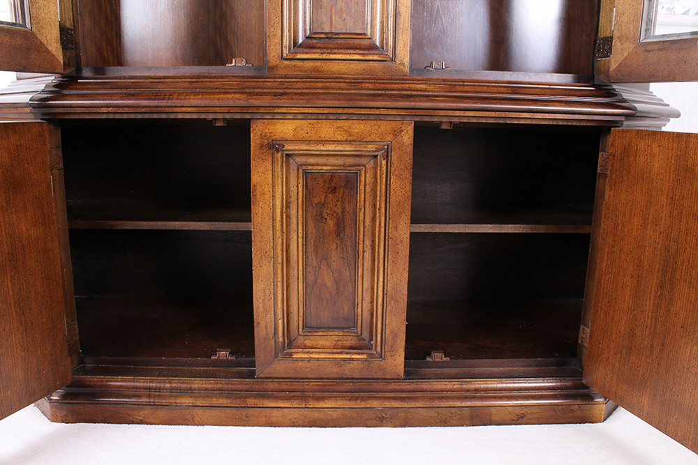 Country French Walnut China Cabinet