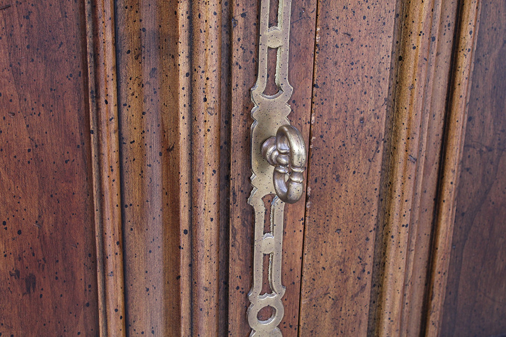 Country French Walnut China Cabinet