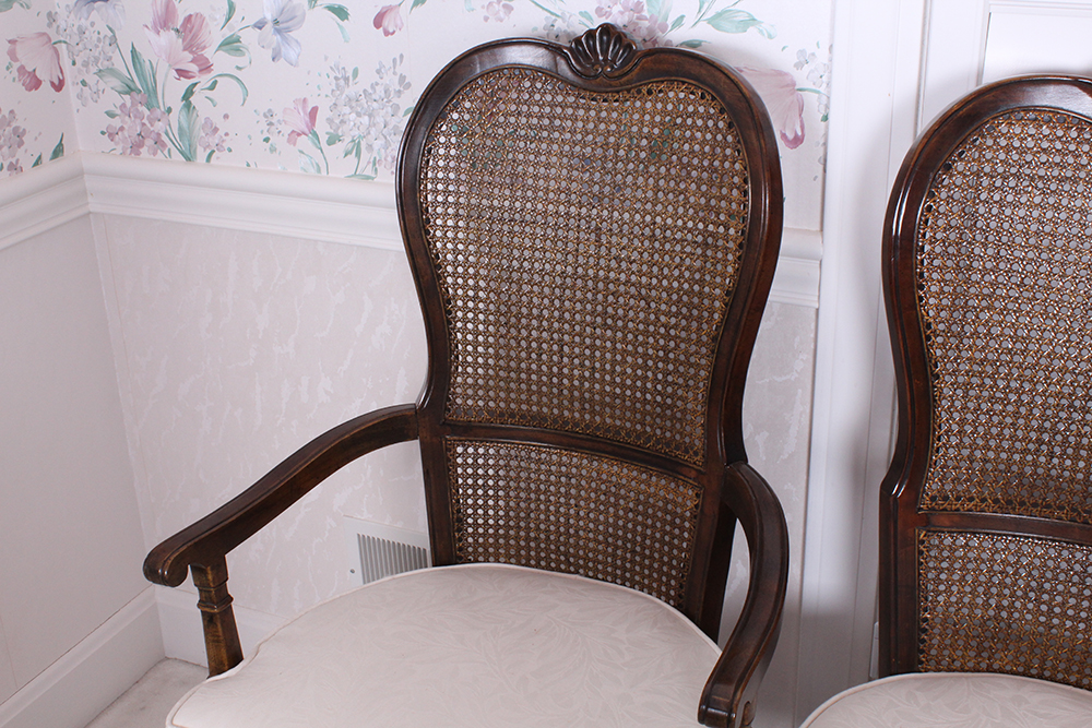 Country French Cane Back Dining Chairs
