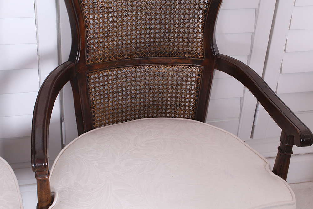 Country French Cane Back Dining Chairs